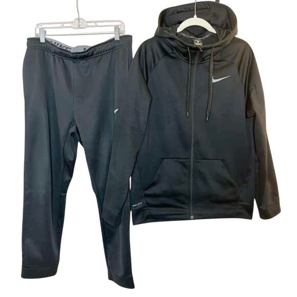 Nike Therma-Fit 2 Piece Sweatsuit Mens Size M in Black - Picture 2 of 15